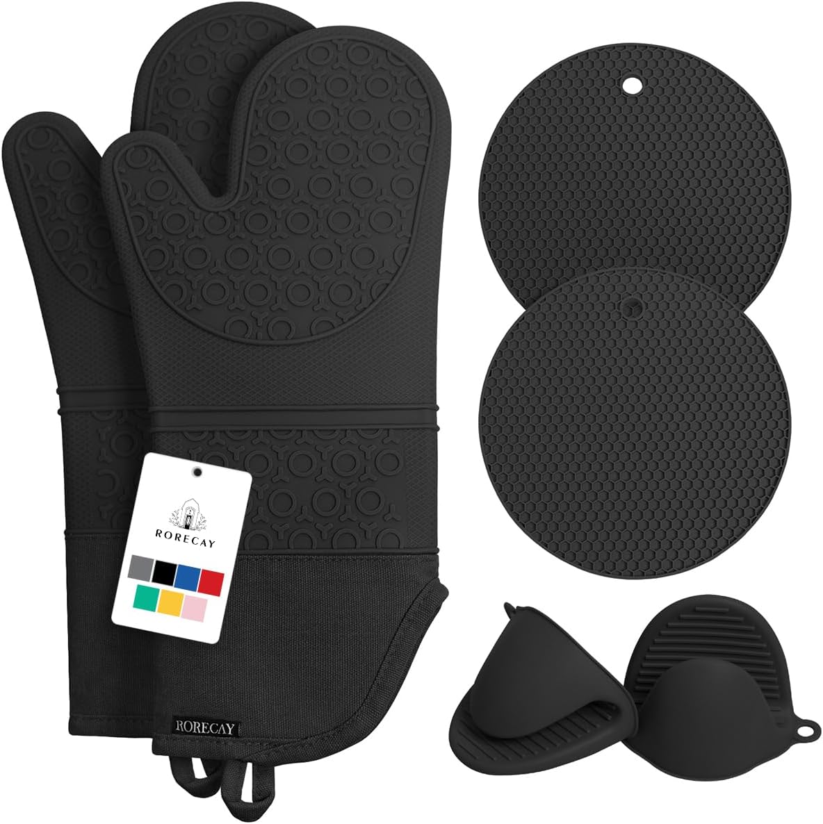 Extra Long Oven Mitts and Pot Holders Sets