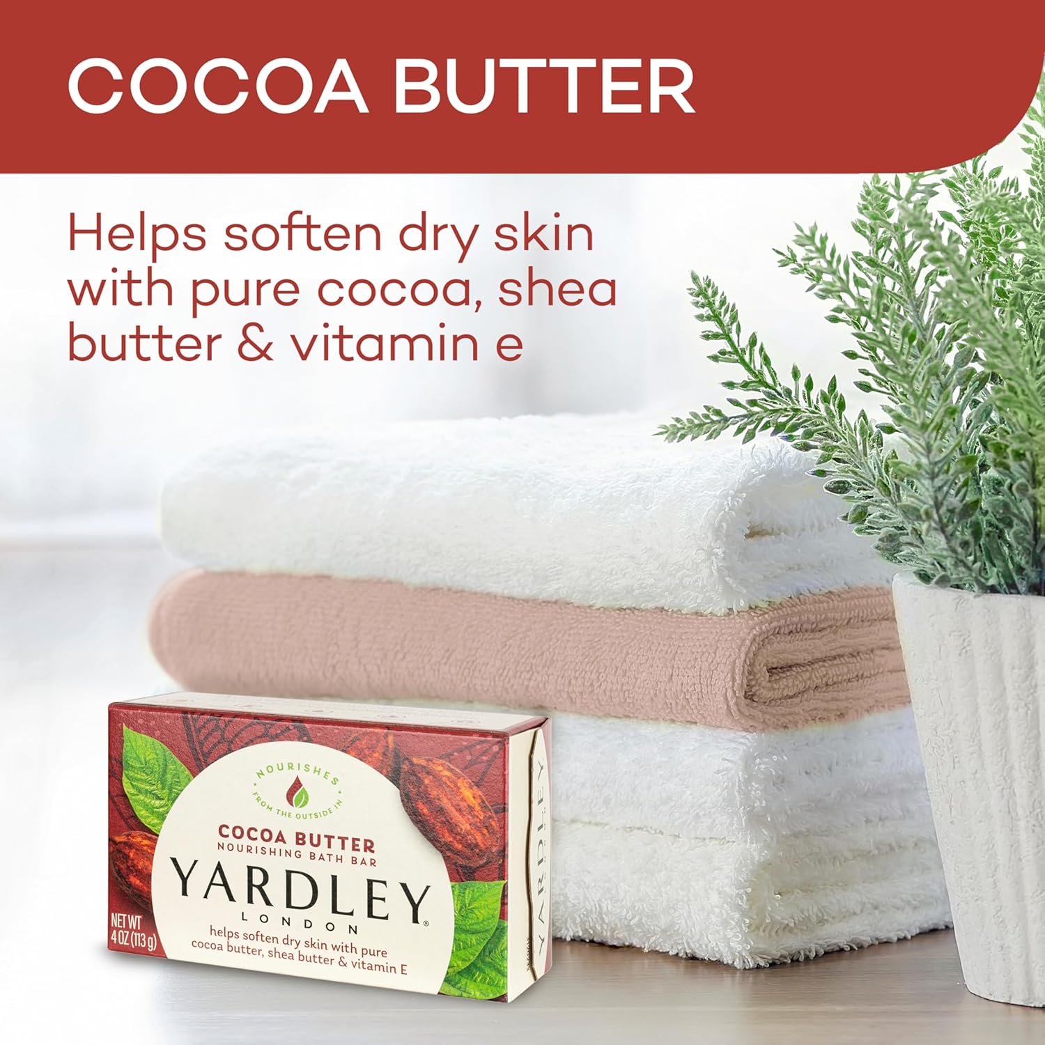 Yardley London Nourishing Bath Soap Bar Cocoa Butter