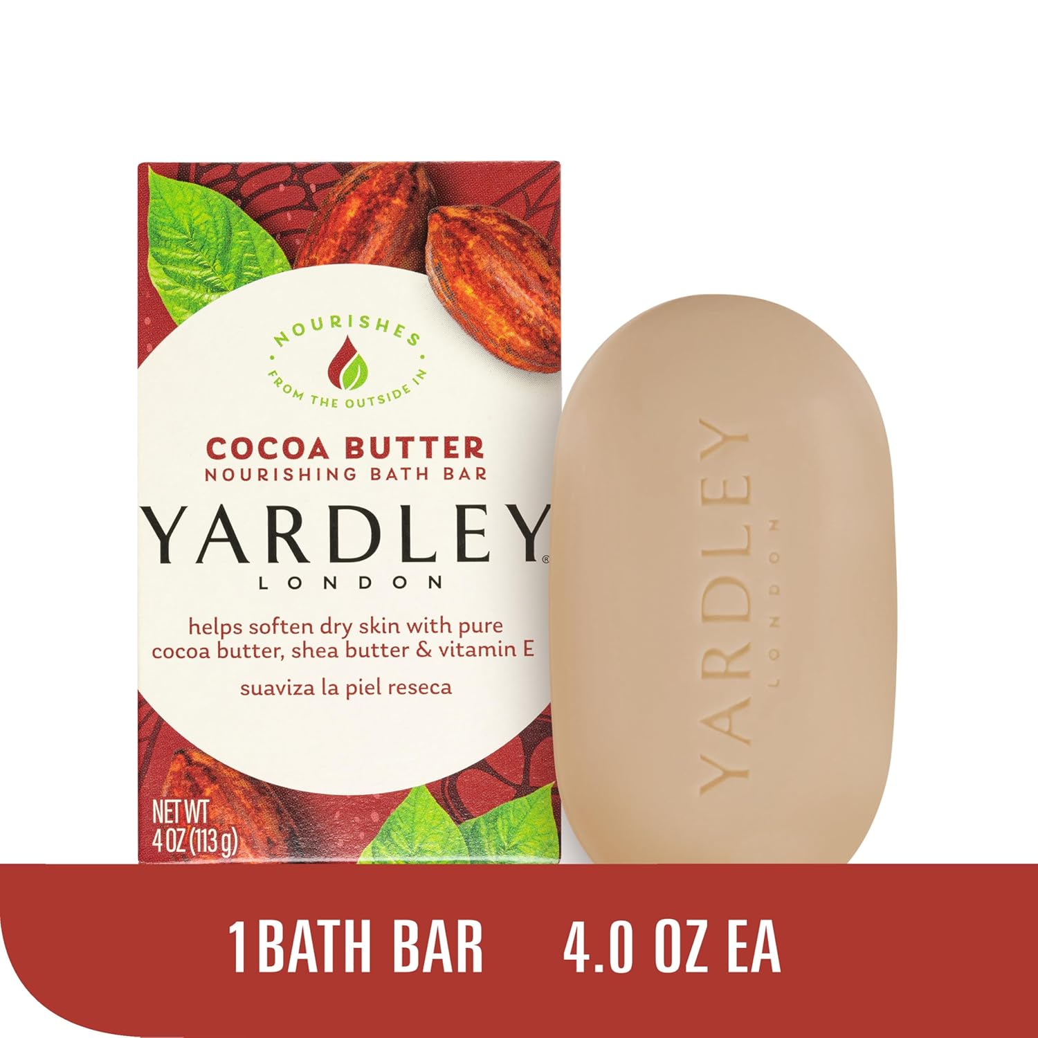 Yardley London Nourishing Bath Soap Bar Cocoa Butter